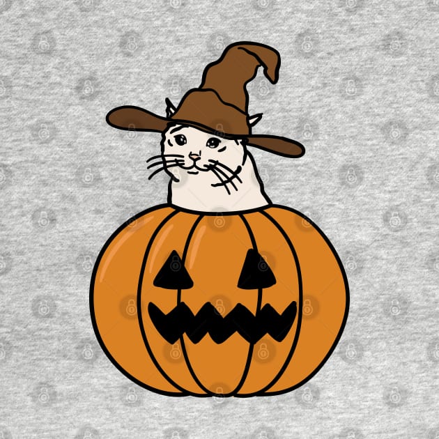 Crying Cat Meme In a Halloween Pumpkin by strangelyhandsome